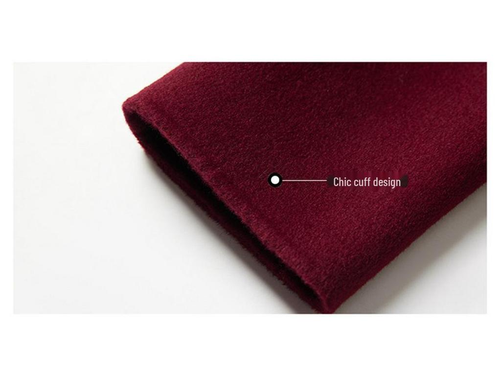 Damen Doppelseitiger Kaschmir-Wollmantel - Bestickt, Modische Kurze Jacke für Mittleren Alters & Ältere (Herbst Winter)