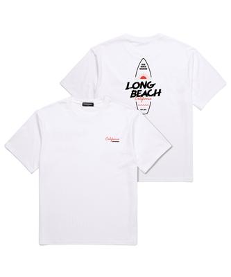 VANNWORKS Long Beach California Oversized Short Sleeve T-Shirt (Vncts231) White