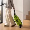 Durable Shopping Trolley for Commuting Foldable Bag with Wheels, Lightweight Portable Large Capacity Grocery Space Saving Travel Luggage Cart
