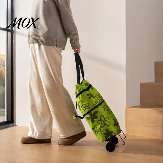 Durable Shopping Trolley for Commuting Foldable Bag with Wheels, Lightweight Portable Large Capacity Grocery Space Saving Travel Luggage Cart