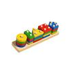 DOWMOO Geometric Stacking Educational Toy - Smooth Wooden Pegboard Blocks for Early Learning