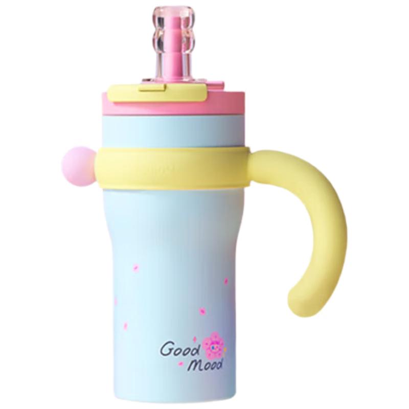 BabloV Ceramic Lined Tea Infuser Insulated Desktop Straw Cup