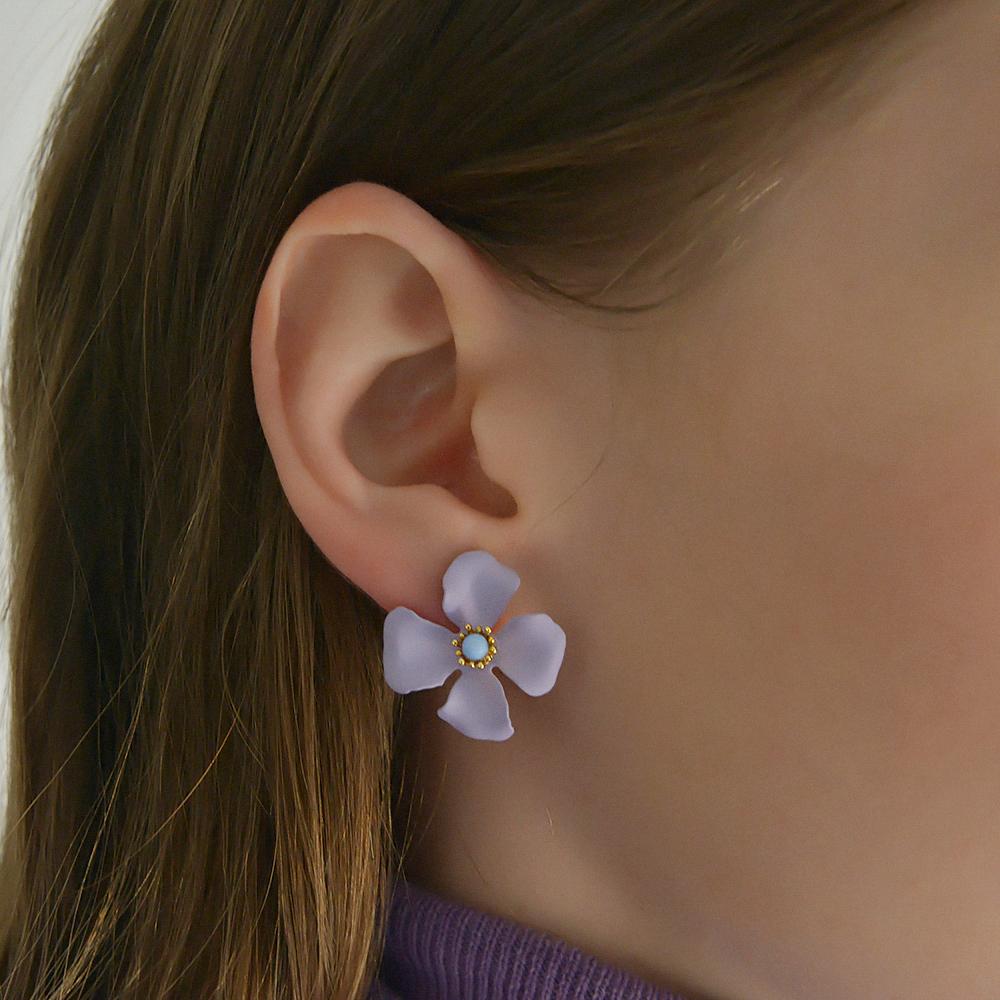 Pansy Flower Colorful Stud Earrings