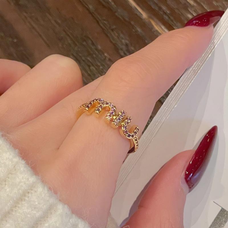 Nine Purple Fire Niche Design, Purple Zir*****Pen Ring With Diamonds, Personalized Light Luxury, Advanced Elegant Temperament Configuration