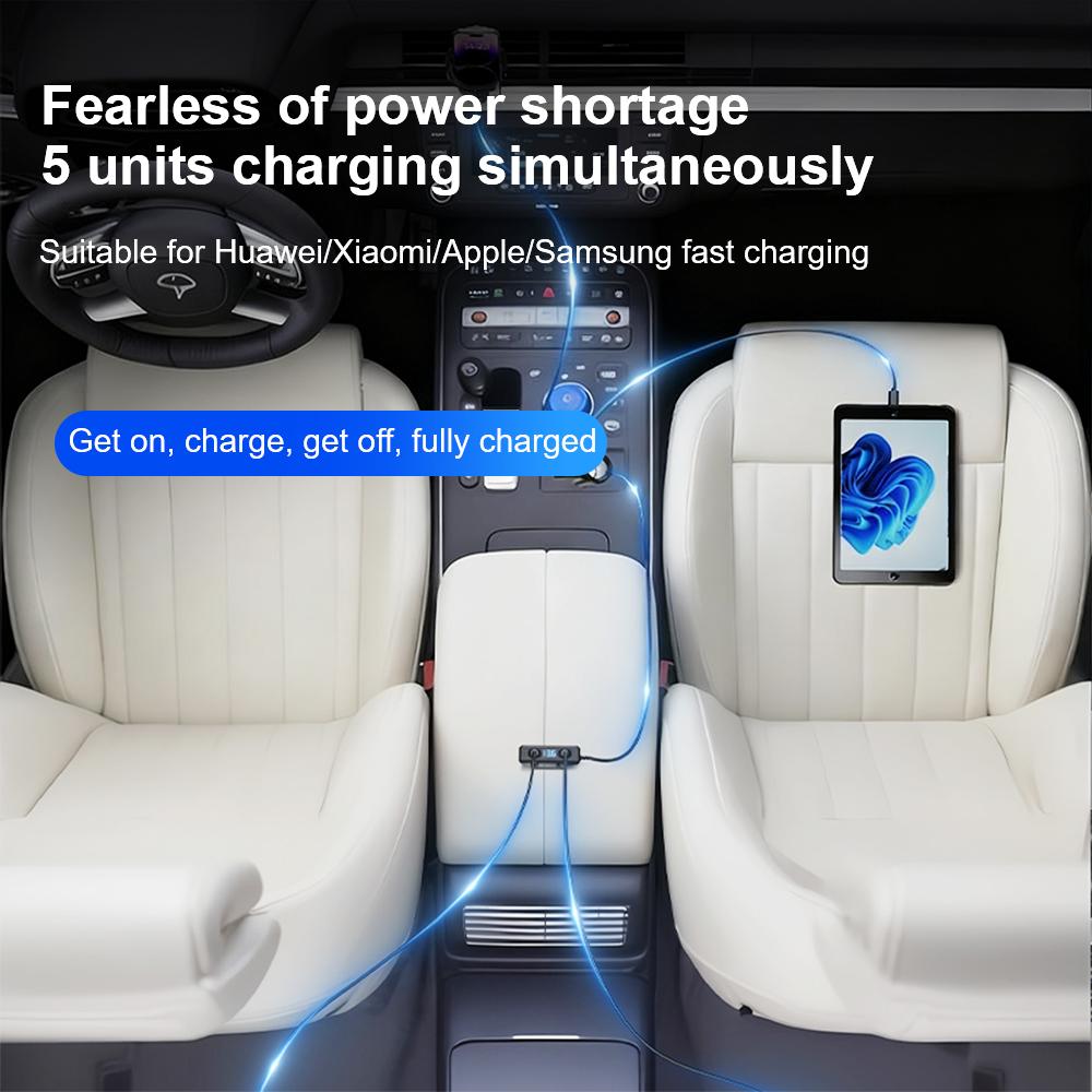 Quick Charge Multifunctional Car Digital Display Vehicle Charger Fast Charging Cable Auto Charger Adapter USB Fast Charging Universal QC3.0+PD TypeC