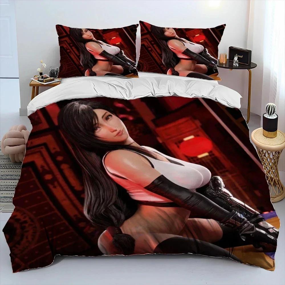 

Tifa Aerith сексуальная девушка кружево мультфильм игра одеяло комплект постельного белья, пододеяльник постельный комплект пододеяльник наволочка, комплект постельного белья королевского размера AU Single 140x210cm