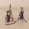 Miniature Dollhouse Christmas Violin Stand Model Prop