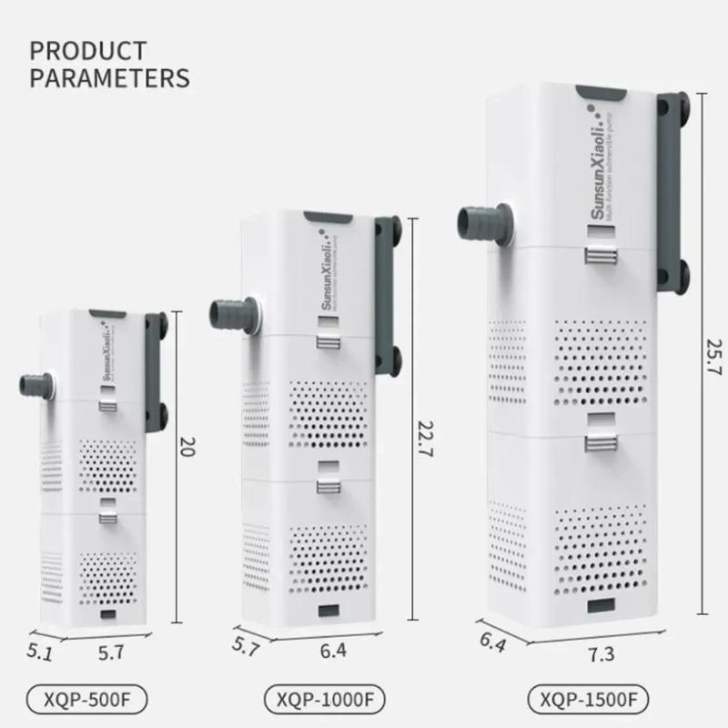 Fish Tank 3-In-1 Submersible Pump Aquarium Filter Air Oxygen Wave Pump Internal Powerhead Essential Aquarium Supplies Equipment