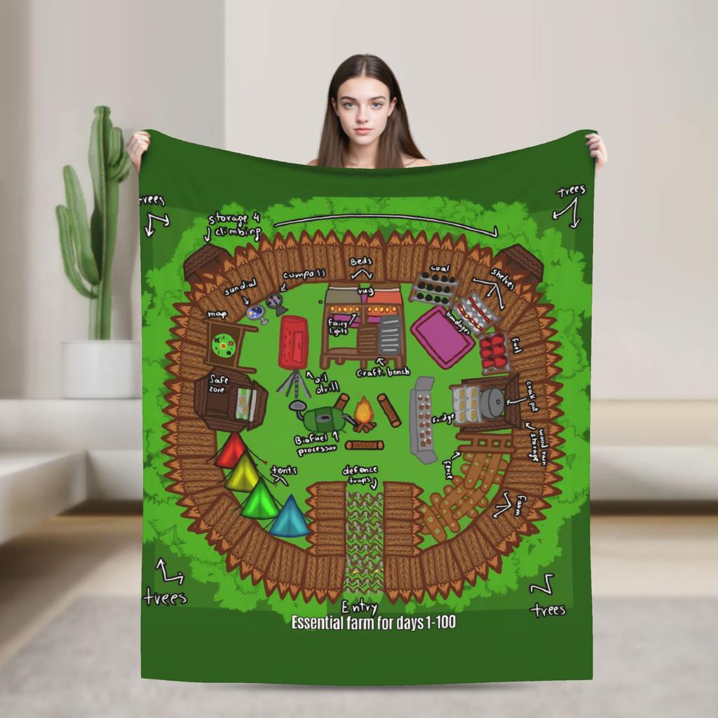 99 Nights in the Forest Base Ideas Blankets Survival Game Flannel Novelty Breathable Throw Blankets for Home All Season Office