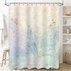 Delicate Blue Watercolor Shower Curtain for Bathroom Decor Multicolored Bath Rug Hanging Curtains with Rod Set