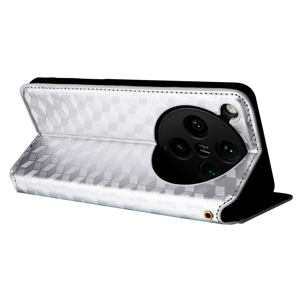 Etui portfelowe dla Oppo Find X8 Pro 5G, skórzane etui na telefon z wytłaczanym rombem