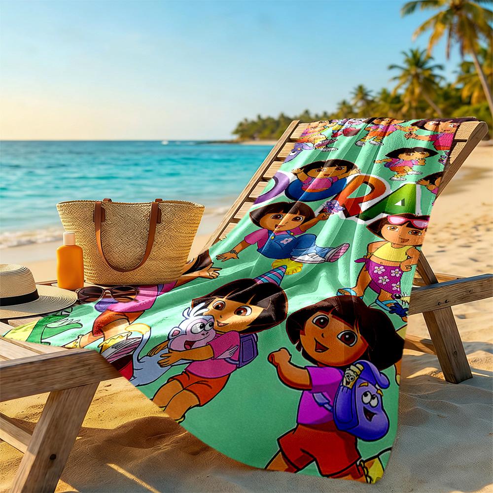 Dora Explorer Beach Towel Super Soft & Absorbent Comfortable Lightweight Portable for Swimming,Beach,Camping, Travel, Beach Accessories,Gym