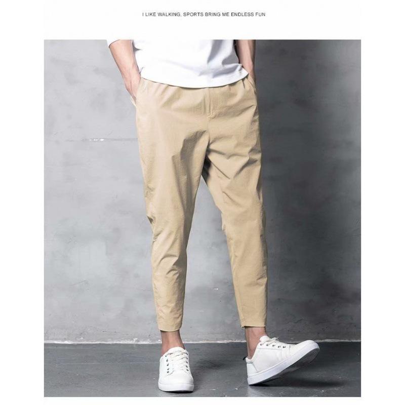 

Мужские гаремные брюки слим-фит в корейском стиле - Повседневные весенние девятиточечные свободного кроя S хаки