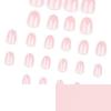 24 Pieces Classic French Wear Nail Short Short Round Nail Art Naked Powder Wear False Nail Removable Nail Pad