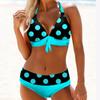 Women's Fashion High Waist Sexy Polka Dot Bikini Split Swimsuit
