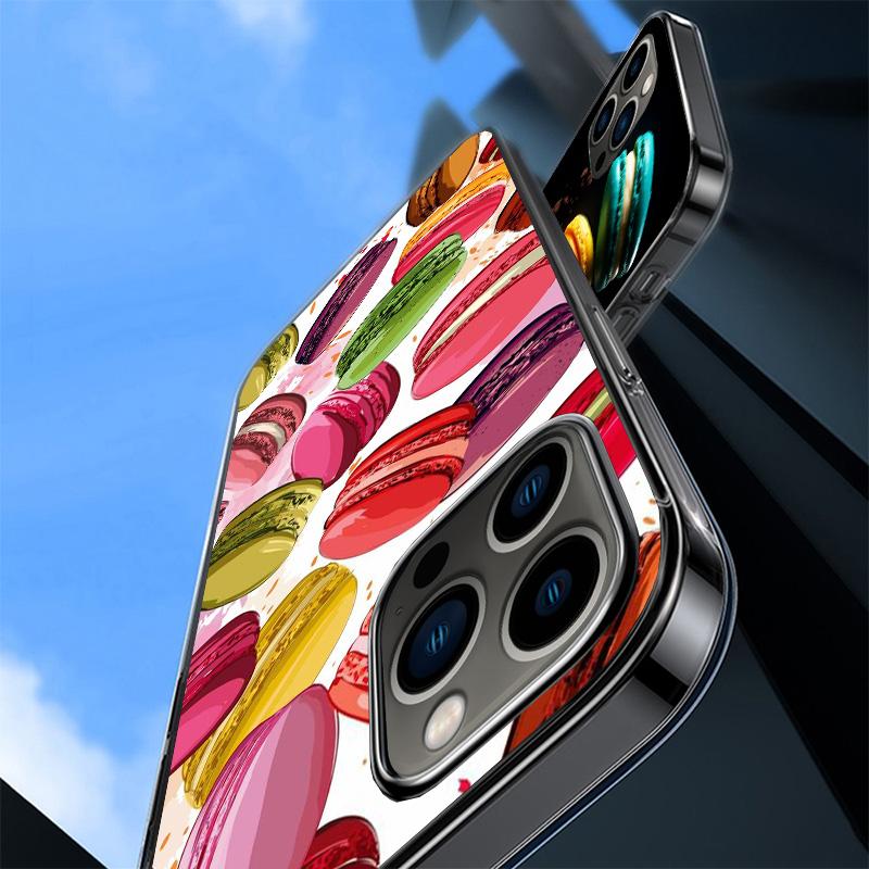 Macaron Ice Cream Cake Doughnut Phone Case For iPhone 17 Air 16 Pro Max 16E 15 + 14 Plus 11 12 13 Mini 7 8 SE Gift Print Cover F