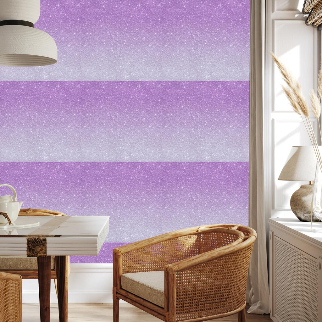 Glitter wallpaper purple, lavender and light gray 50x1000
