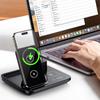 3 in 1 Folding Desktop Phone Wireless Charger for Smartwatch/Earbuds Charging Station with Silicone Cable Tie