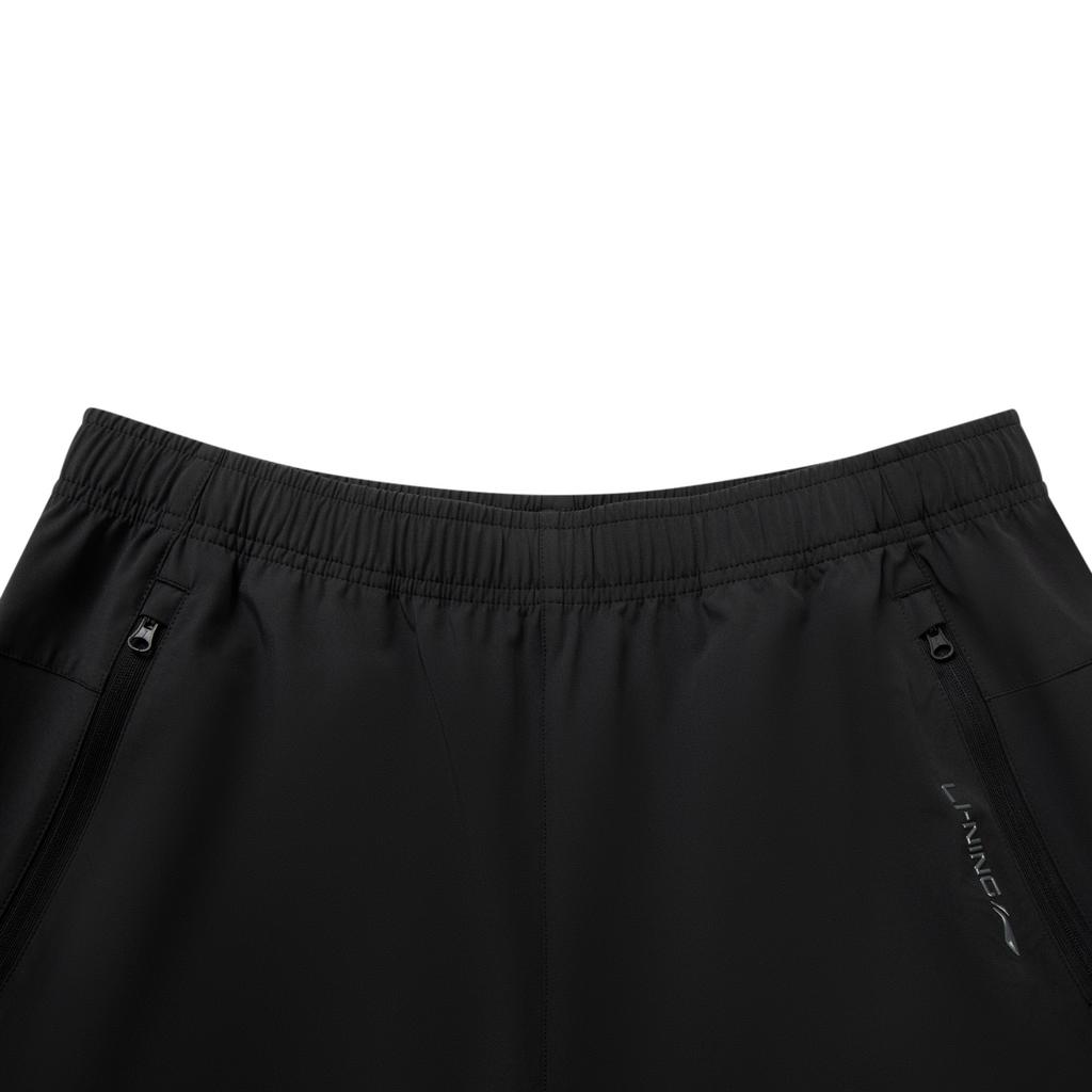Li-Ning Simple Comfortable Casual Versatile Solid Color Straight Leg Mid Rise Sports Pants Men Pants Black AYKV937-1