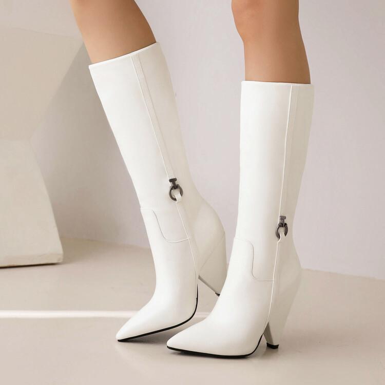 

Новые модные ботинки на высоком каблуке с боковой молнией и бочонком