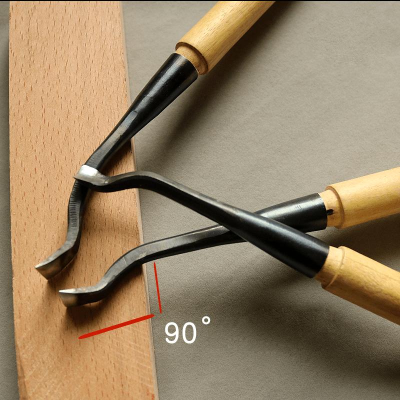 1PC Elbow Chisel Woodwork Carving Knife Dig Hole Spoon Knife Wood Working Chisels Dish Tray Tools