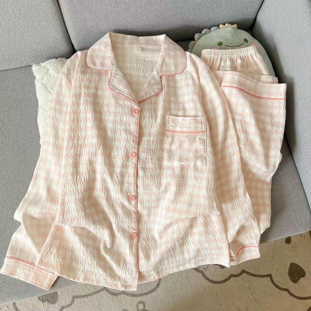 2025 Frühling/Herbst Niedliches Wolken-Baumwoll-Pyjama-Set für Mädchen - Langarm & Hose, Tragbar im Freien