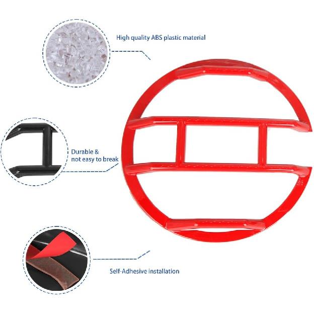 Front Headlight Guards Trim Protector Cover for Ford Bronco 4-Door 2021-2024 Exterior Headlamp Guard Kit Accessories (Golssy Red)