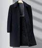Men's Winter Cashmere Coat, Velvet-Lined, Knee-Length, Warm Woolen Trench for Middle-Aged and Elderly, Dad-Style Outerwear.