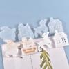 Hanging Ornaments Crystal Epoxy Resin Mold DIY Christmas Pendants Silicone Mould Santa Claus Elk Xmas House Casting Mold