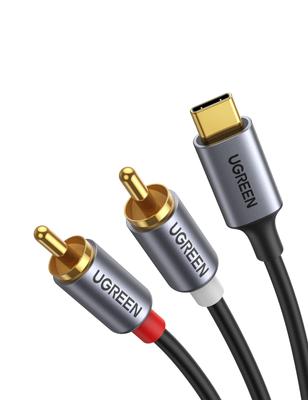 Ugreen To 2RCA Conversion Audio Cable Equipped with DAC Chip HiFi Sound Quality Compatible with iPad Pro 2021 Air 4 Mini 6 MacBook Pro and Other