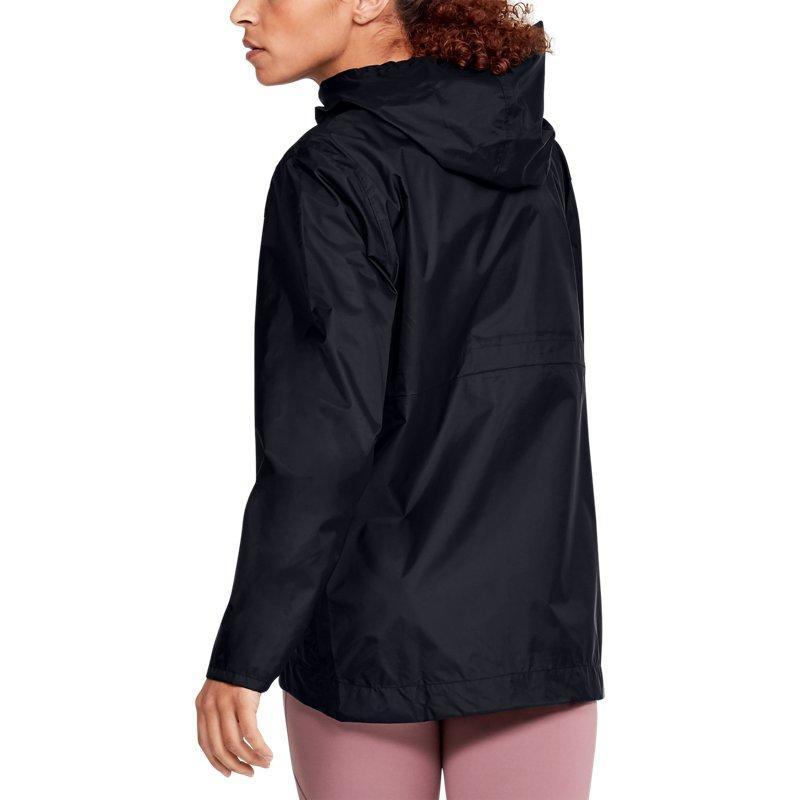 Under Armour Jednofarebná športová vetruodolná priedušná bunda s kapucňou Dámska bunda Čierna 1350954-001