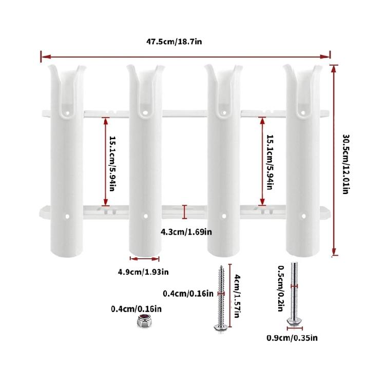 4 Slot Fishing Rod Mounting Brackets Adjustable Fishing Poles Rack With Storage Space For Truck Canoes Dock Or Pontoons