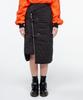 FAKEMAMA Quilted Asymmetrical Duffle Skirt [Black]