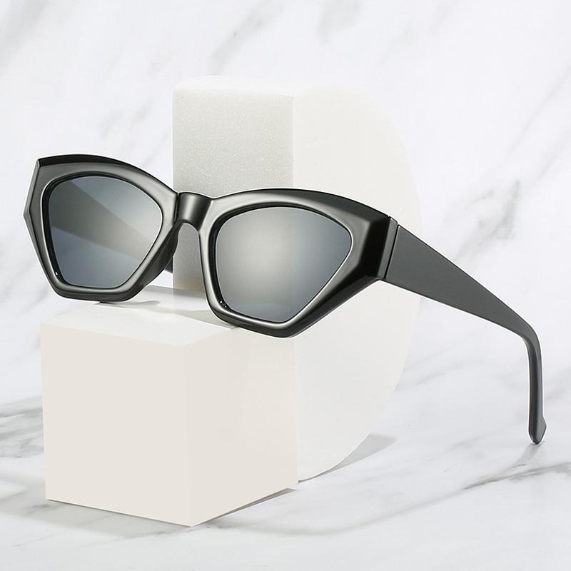 2pcs Vintage Polygon Square Sunglasses Women New Fashion Cat Eye Sun Glasses Female Brand Designer Retro Shades Eyewear UV400