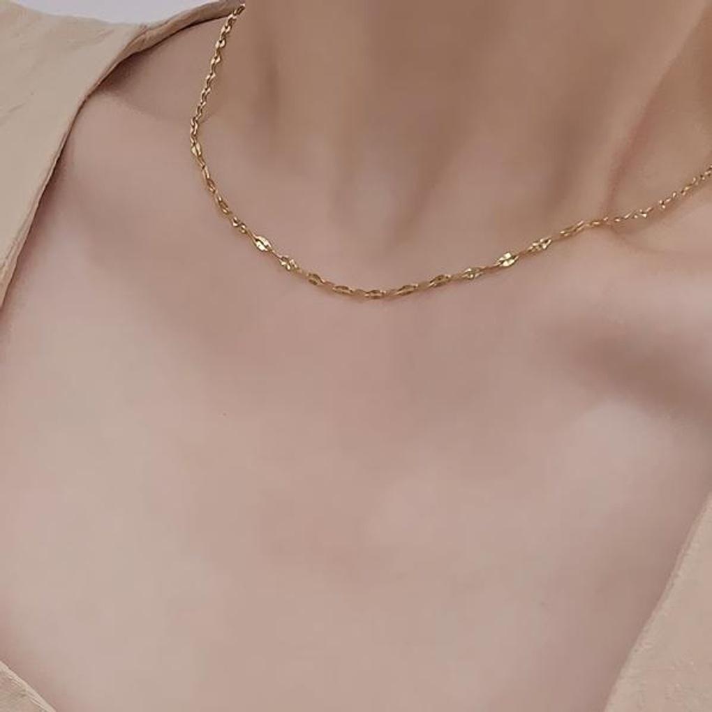 Women's Accessories Cutting One-Line Gold Necklace