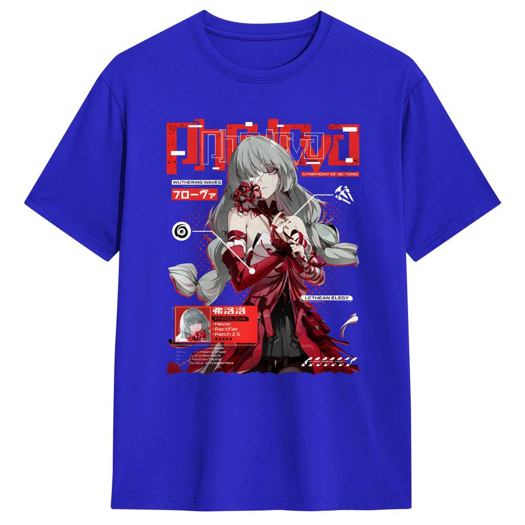 Wuthering Waves Characters Tshirt Summer Phrolova Fashion T Shirts Unisex Cotton Crewneck Plus Size Shortsleeve Streetwear Tops