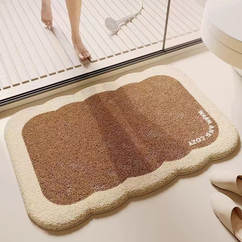 Non Slip Floor Mat Irregular Carpet for Household Bathroom Wet Dry Separation Floor Mat for Bathroom and Toilet