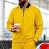 IHUASU Men's Vintage Casual Solid Color Print Autumn Winter Long Sleeve Zippered collar Jackets & Coats Elegant