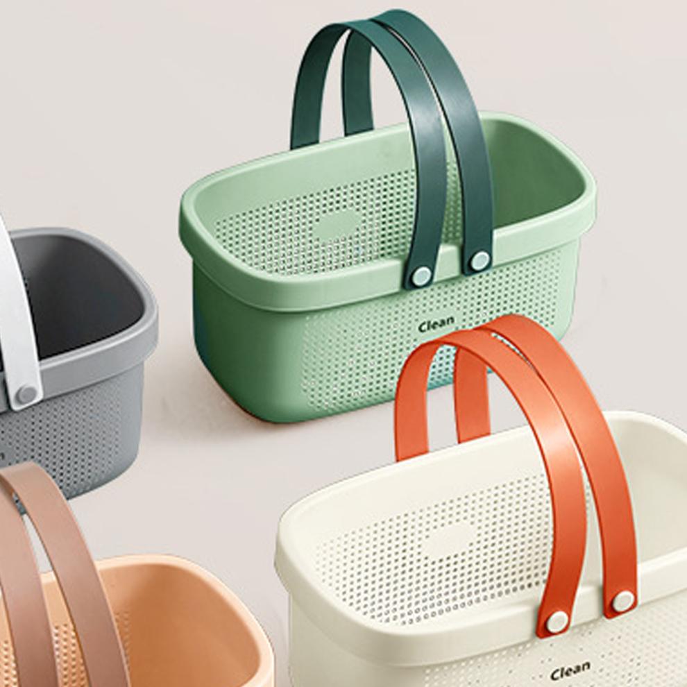 Stackable Open Design Organizer Storage Baskets, BPA Free Shower Caddy Bins with Drainage Holes for Quick Drying in Kitchens and Bathrooms