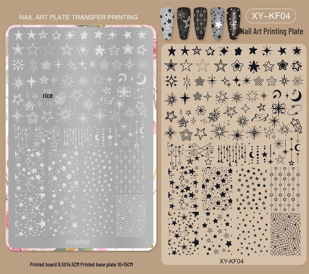 New Style Cross-Border Nail Art Stamping Template: Floral, Lace & Plaid Designs