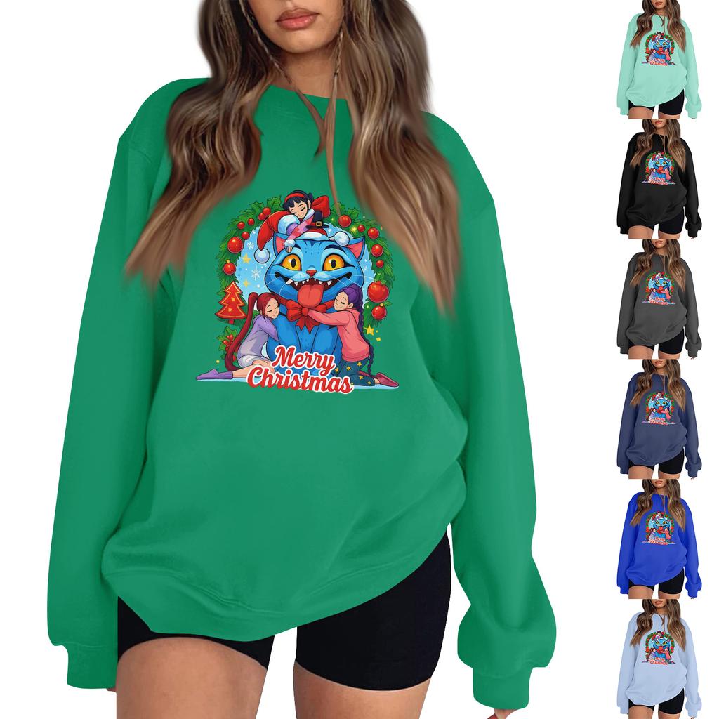 Women's Fashion Long-Sleeve Pullover Sweatshirt With Fun Movie-Themed Print