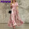 Women's Fashion Summer Spring Short Sleeve V-Neck Casual Dresses