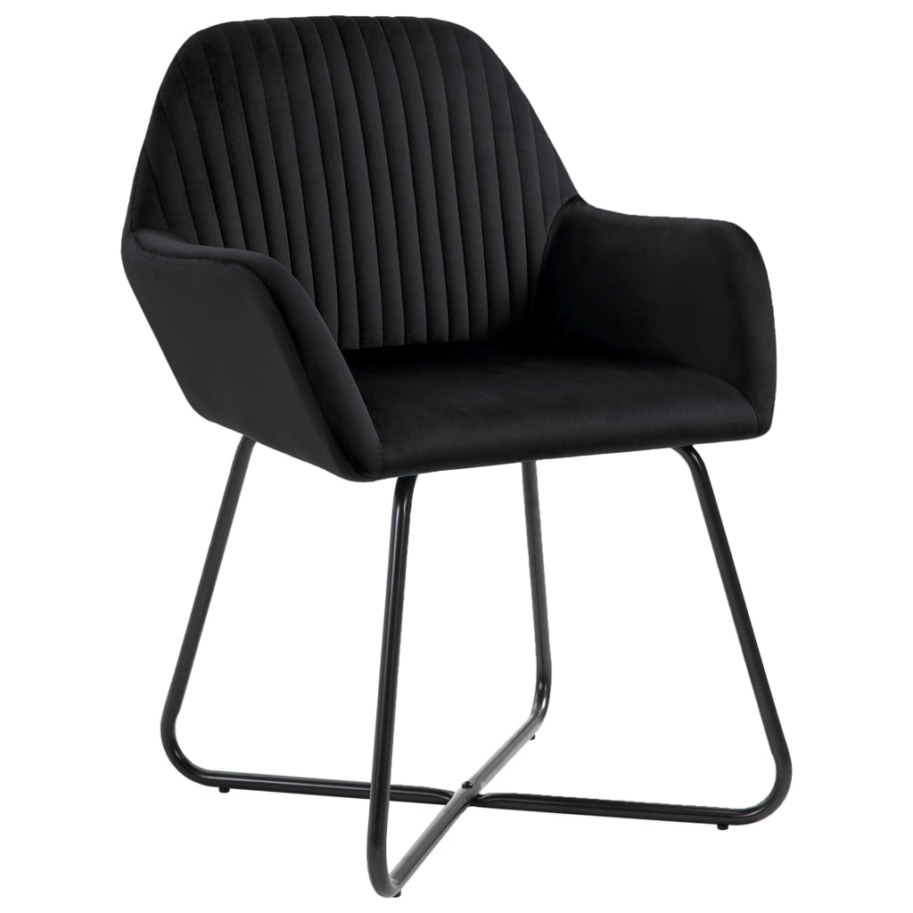Vidaxl Dining Chairs, 4 Pcs, Black, Upholstered In Velvet