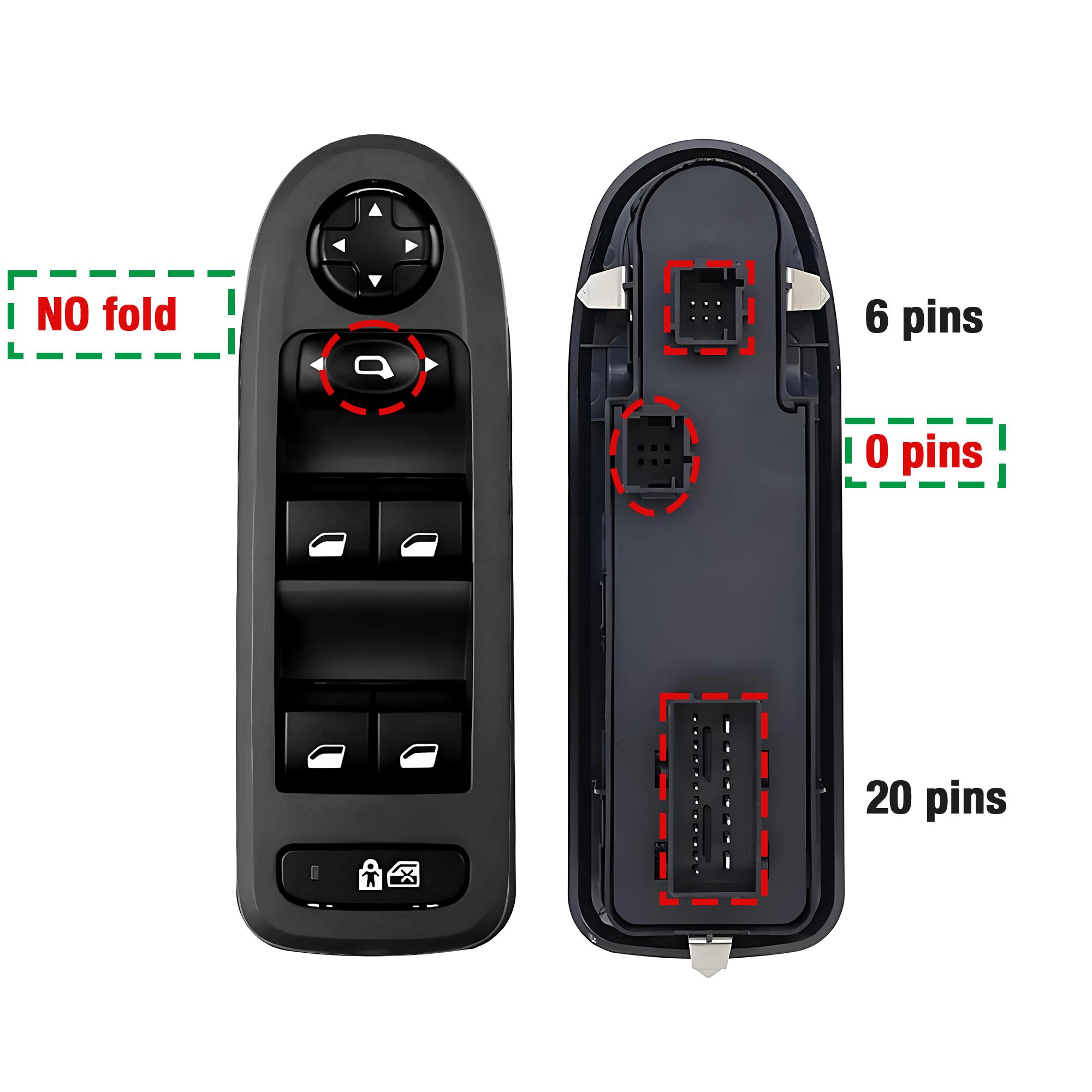 

96644915 For Peugeot 308 508 C5 2008-2013 For Citroen C5 2007-2013 Front Left Master Window Lifter Switch Mirror Control Button 96644915