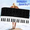 Piano Note Print Beach Towel, Large Soft Quick Dry Towel for Beach Camping Swimming
