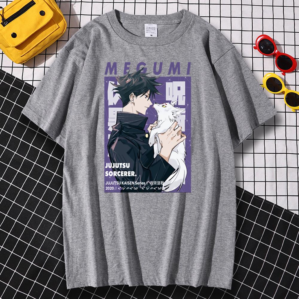 Pánské tričko Megumi Fushiguro Jujutsu Kaisen Ležérní top s krátkým rukávem a kulatým výstřihem Nová móda Měkké Harajuku Dámská trička