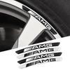 Car For AMG 4Pcs Car Wheel Badge Sticker Emblem Decoration for Mercedes Benz W124 W205 W211 W203 W204 W168 CLA CLK
