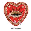 Red Heart Bead Embroidery Patch for DIY Clothing