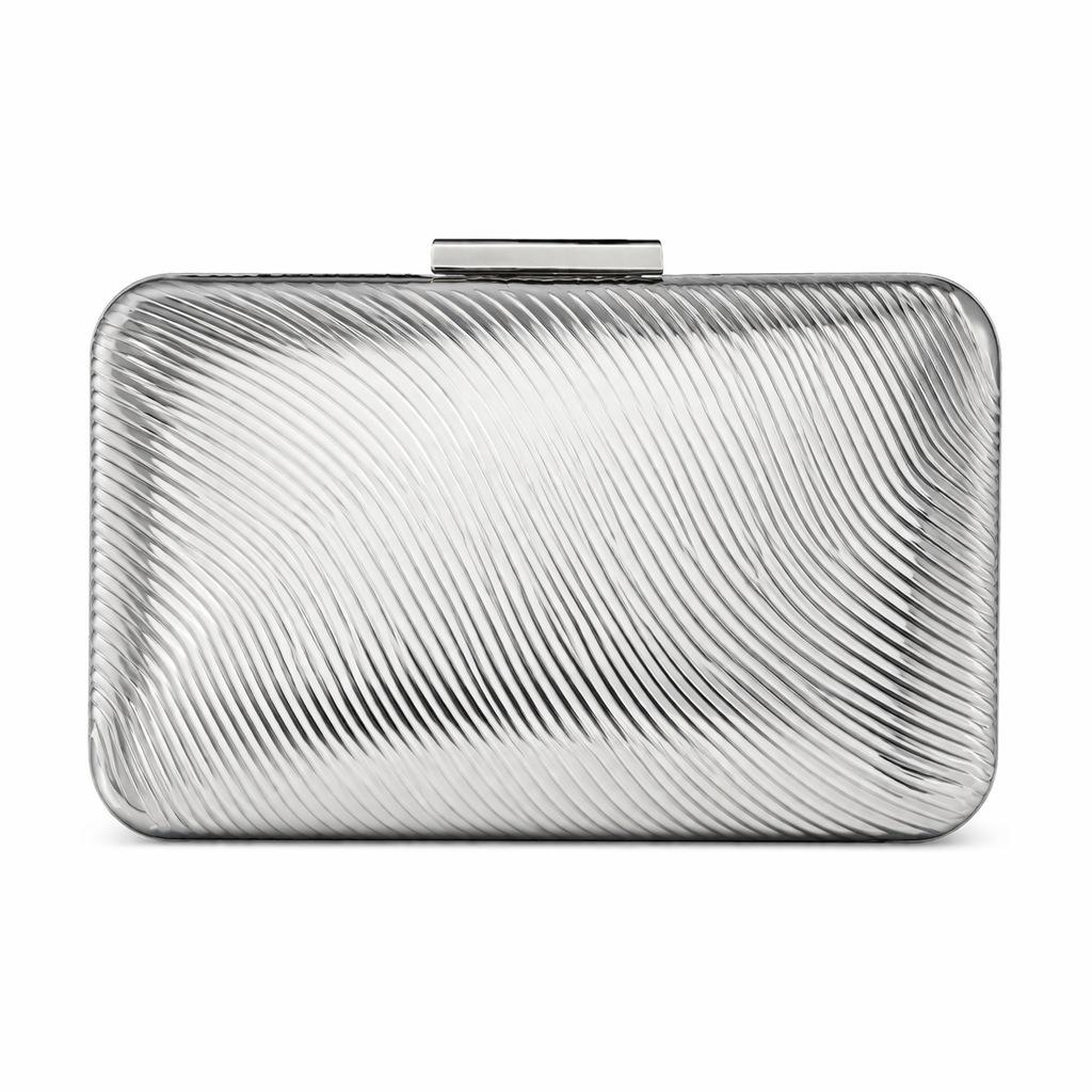 

Minimalist Solid Color Square Iron Box Bag Lady Premium Feel 3D Striped Decoration Handbag And Purse Wedding Party Evening Bag