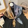 New Versatile Design Silk Silk Scarf Women's Fashion Simple Mulberry Silk 71 Square Scarf Light Luxury Plain Crepe Satin Silk Scarf